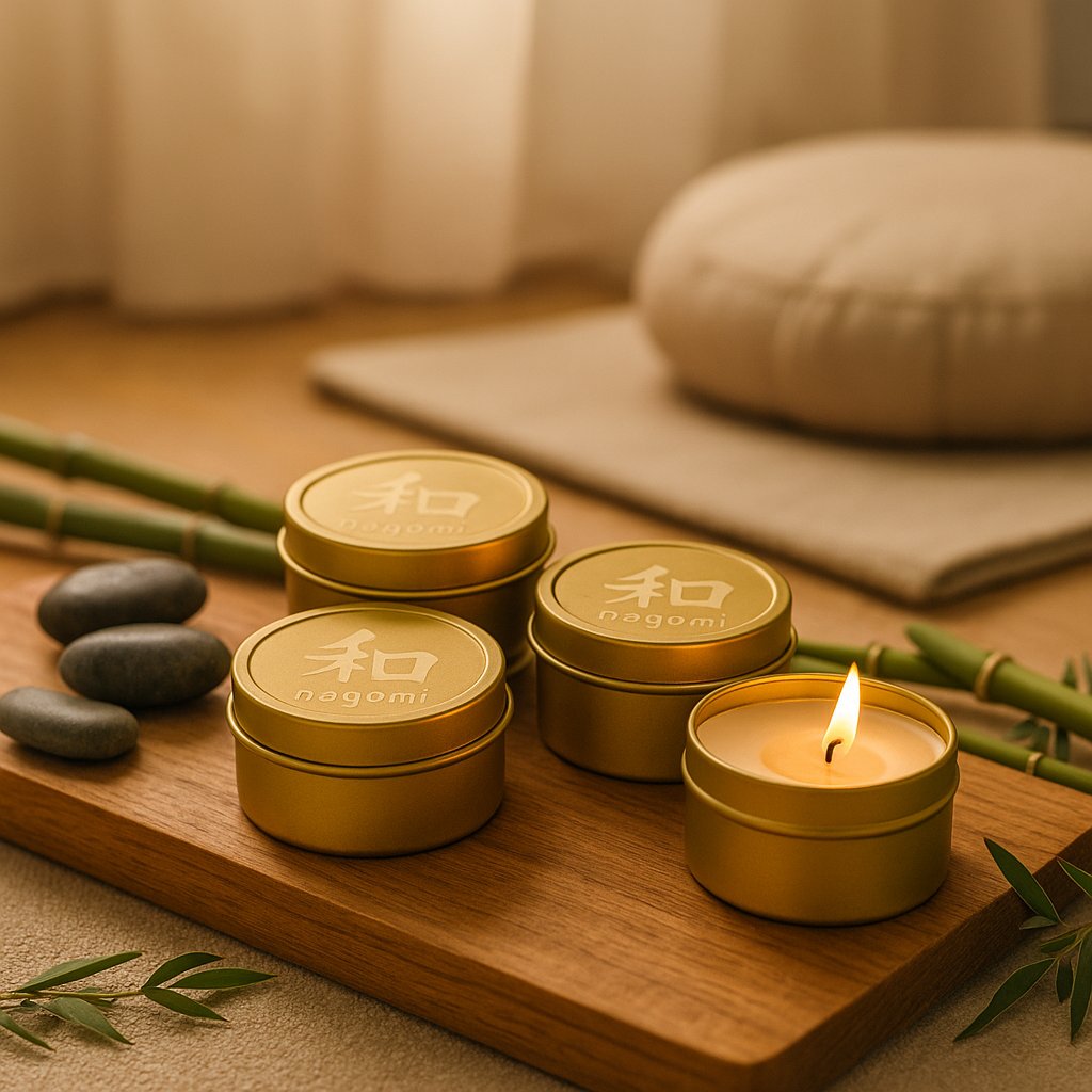 4 Meditation Pair luxury scented candles by Nagomi Candles