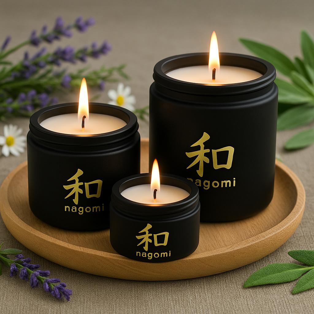3 Heral Harmony luxury scented candles by Nagomi Candles