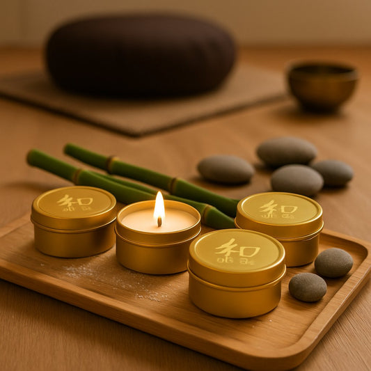 4 Meditation Pair luxury scented candles by Nagomi Candles