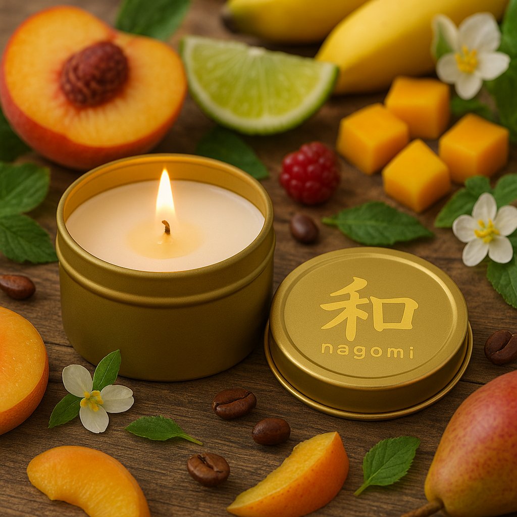 1½ ox Peach Serenity luxury scented candle by Nagomi Candles