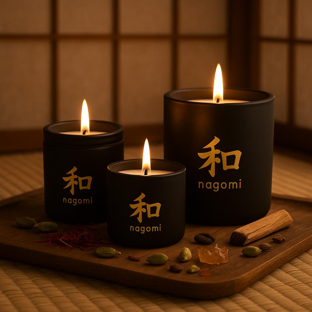 3 Sacred Balance luxury scented candles by Nagomi Candles