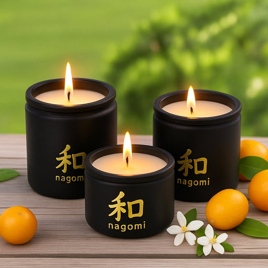 3 Mikan Dreams scented candles by Nagomi Candles